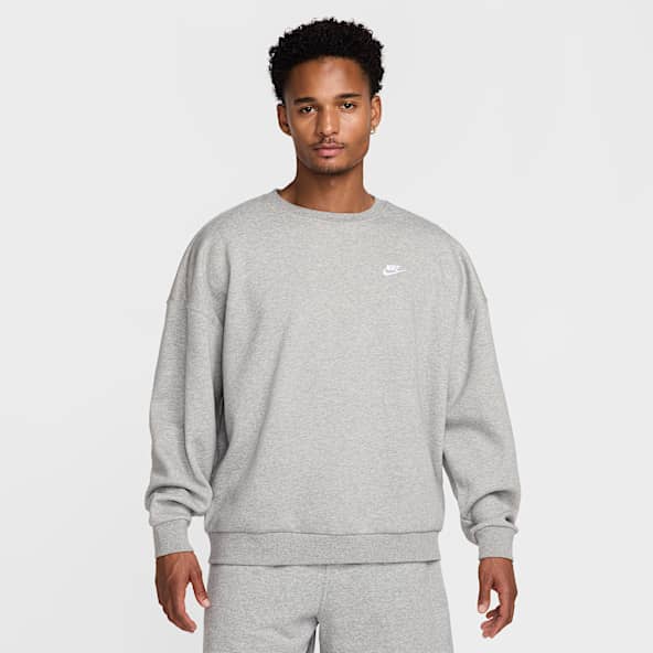 Nike grey crew neck jumper hotsell